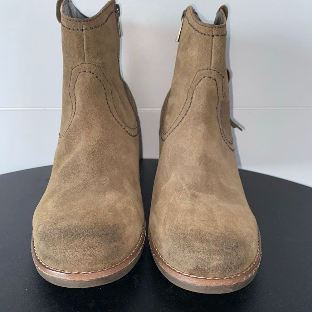 Earth Irene Round Toe Block Heel Ankle Boots Brown Genuine Leather Sz 11 - Picture 14 of 14